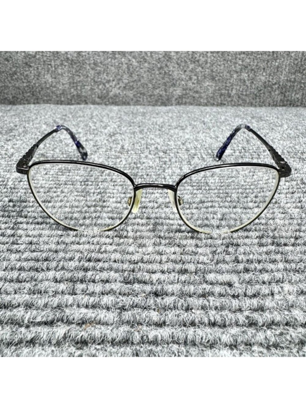 Hard Candy HC257 Sailor NAVY Eyeglass Frames Only 52-19-138 Semi Cat Eye Metal